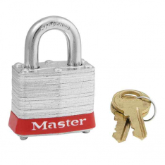MASTER LOCK 3RED, 4 PIN TUMBLER PADLOCKW/RED BUMPE